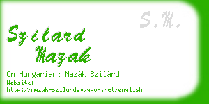 szilard mazak business card